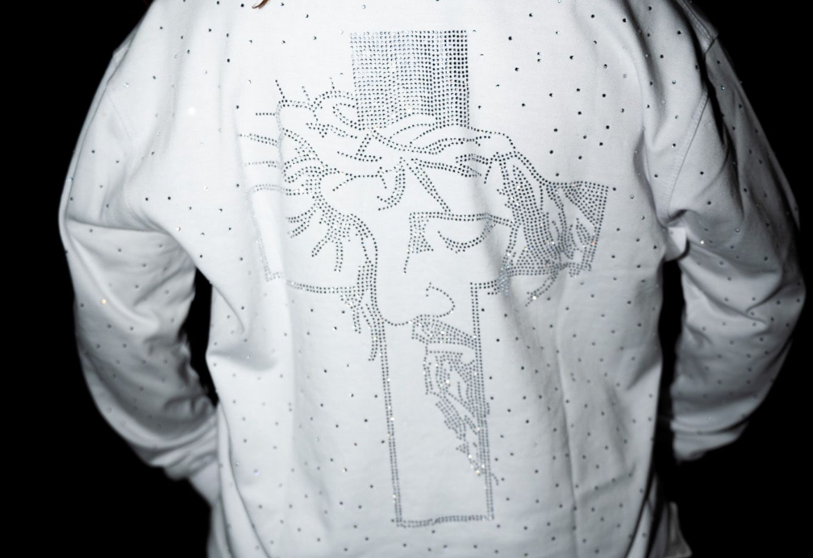 GV Rhinestone Long Sleeve - White